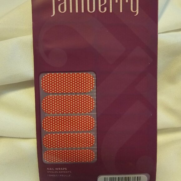 JAMBERRY NAIL WRAPS - Poppy & White Polka‎ - Picture 1 of 1